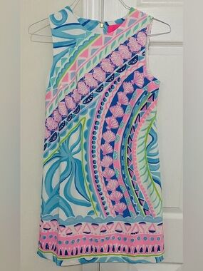 Lilly Pulitzer Turquoise Pink Multi Floral Print Dress